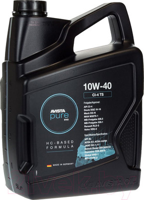 Моторное масло Avista Pure Evo CI-4 TS 10W40 / 153288 (5л)