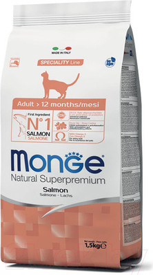 Сухой корм для кошек Monge Superpremium Adult Salmon (1.5кг)