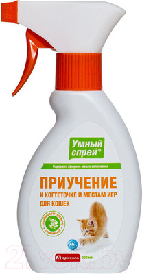 Средство для корректировки поведения животных Apicenna Приучение кошек к когтеточке (200мл)