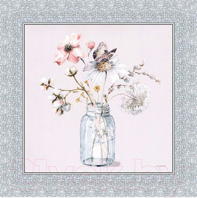 Картина Декарт Полевые цветы с бабочкой 8Л2594 (в раме)