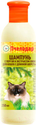 Шампунь для животных Pchelodar Для длинношерстных кошек с пергой и хвоей  (250мл)