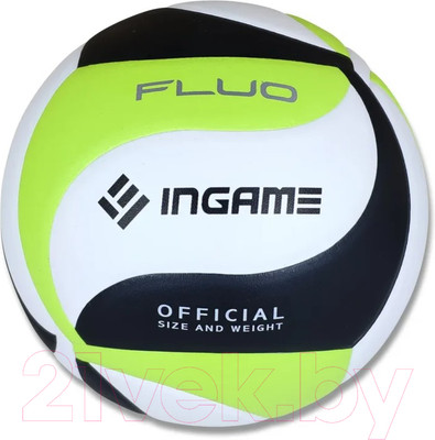 Мяч волейбольный Ingame Fluo (черный/белый/зеленый)