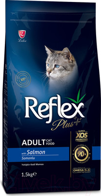 Сухой корм для кошек Reflex Plus с лососем (15кг)