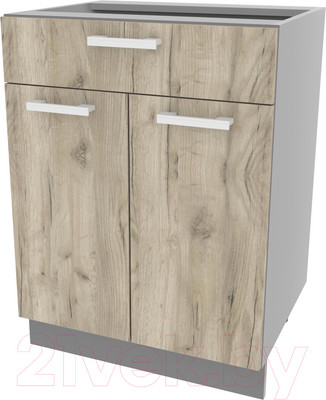 Шкаф-стол кухонный Интерлиния Компо НШ60рш1 (дуб серый)