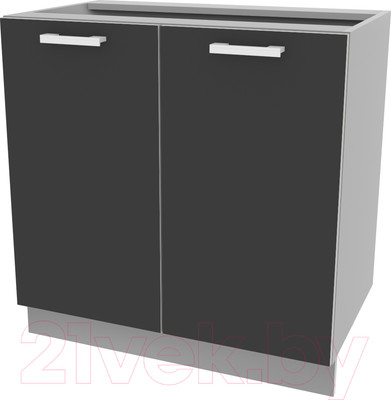Шкаф-стол кухонный Интерлиния Компо НШ80р-2дв (антрацит)