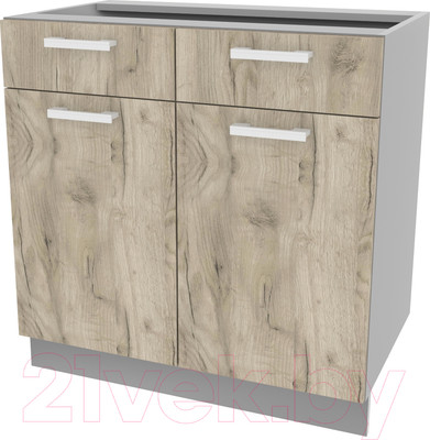Шкаф-стол кухонный Интерлиния Компо НШ80рш2 (дуб серый)