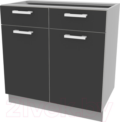 Шкаф-стол кухонный Интерлиния Компо НШ80рш2 (антрацит)
