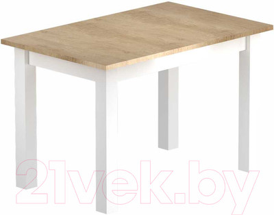 Обеденный стол Васанти Плюс Васанти-Д ВД-09 (дуб небраска натуральный/белый)