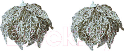 Набор елочных игрушек Merry Bear E26-19507-LA90G (2шт, D9см, золотистый)