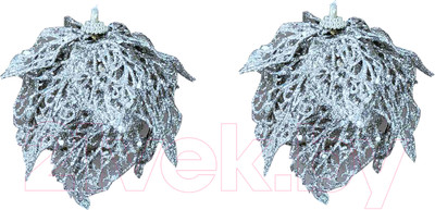 Набор елочных игрушек Merry Bear E26-19507-LA90S (2шт, D9см, серебристый)