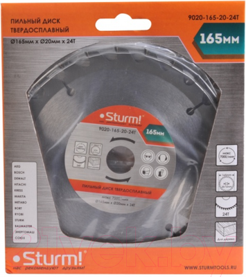 Пильный диск Sturm! 9020-165-20-24T