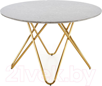 Обеденный стол Halmar Bonello 120x76 (серый мрамор/золото)