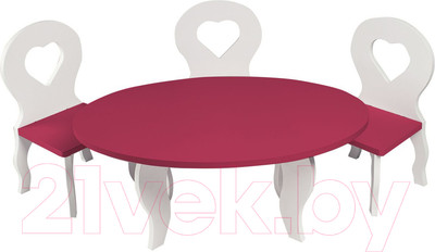 Набор аксессуаров для пупса Paremo Набор мебели. Шик Мини / PFD120-49M (белый/ягодный)