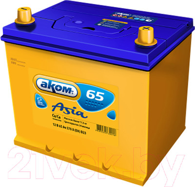 Автомобильный аккумулятор AKOM Asia Евро 6СТ-65VL (65 А/ч)