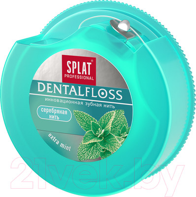 Зубная нить Splat Professional с мятой и волокнами серебра супертонкая (30м)