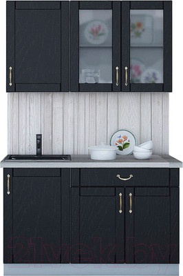 Кухонный гарнитур Интерлиния Мила Крафт 1.3А (дуб английский)