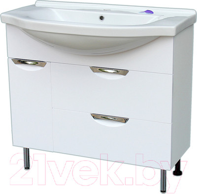 Тумба с умывальником СанитаМебель Эмили-601.900 + Эльбрус 90