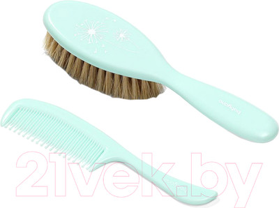 Набор для ухода за волосами детский BabyOno Щетка мягкая с натуральной щетиной и гребешок / 567/03