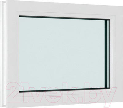 Окно ПВХ Brusbox Одностворчатое Глухое 2 стекла (800x500x60)