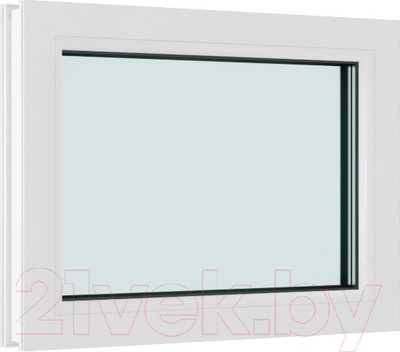 Окно ПВХ Brusbox Одностворчатое Глухое 3 стекла (570x1000x70)