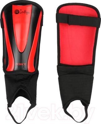 Щитки футбольные Indigo Sport 1504 (L, черный/красный)