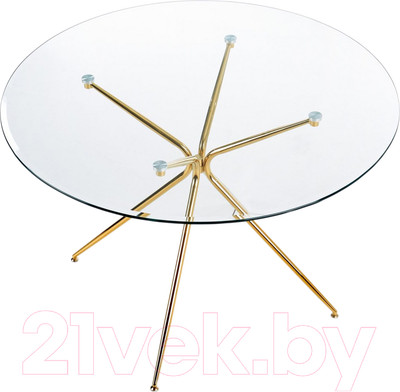 Обеденный стол Halmar Rondo 110x74 (прозрачный/золото)