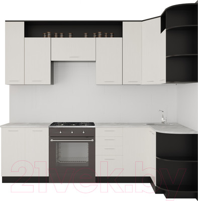 Кухонный гарнитур Артём-Мебель Виола СН-114 без стекла ДСП 2.6x1.5 Правая (сосна арктическая)