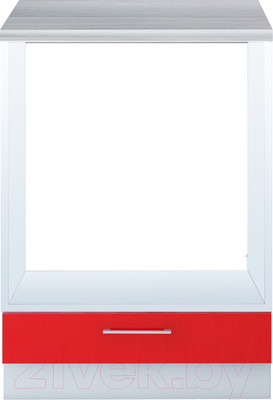 Шкаф под духовку Interline Мила Gloss НШ60д (красный)