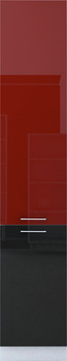 Шкаф-пенал кухонный Интерлиния Мила Gloss НШП-№2-2145 (бордовый/черный)