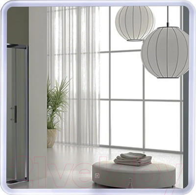 Зеркало Пекам Marta 60x60 / marta-60x60s (с подсветкой и сенсором на прикосновение)