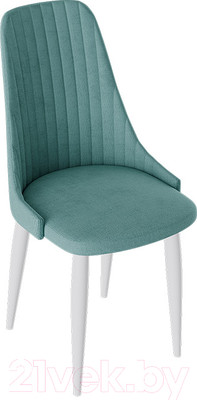 Стул ТриЯ Франк исп.2 ДП2-30 конус (белый матовый/микровелюр аквамарин)