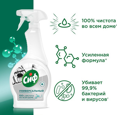 Универсальное чистящее средство Cif Ультра гигиена. Спрей (500мл)