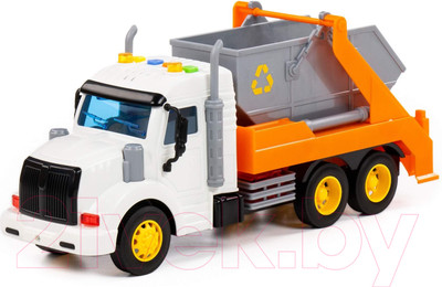 Мусоровоз игрушечный Полесье Профи / 86266 (инерционный, оранжевый)