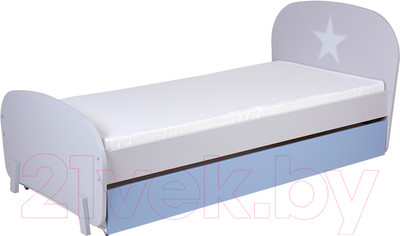 Односпальная кровать Polini Kids Mirum 1915 c ящиком (серый/голубой)