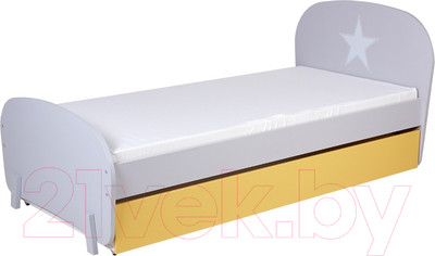 Односпальная кровать Polini Kids Mirum 1915 c ящиком (серый/желтый)