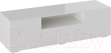 Тумба ТриЯ Glance ТВ тип 1 (белый/стекло белый глянец)