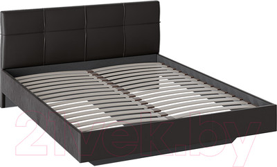 Двуспальная кровать ТриЯ Элис тип 1 с мягкой обивкой 160x200 (темный)