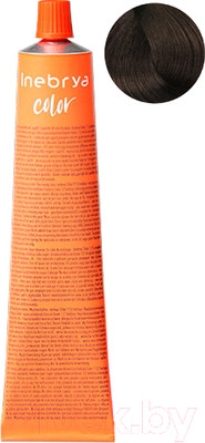 Крем-краска для волос Inebrya На семенах льна и алоэ вера 5/73 (100мл, каштан светлый коричневый золотистый)