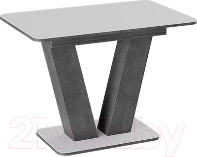 Обеденный стол ТриЯ Чинзано тип 1 раздвижной (моод темный/стекло белое матовое)