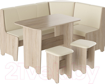 Обеденная группа ТриЯ Техас исп. 1 (дуб сонома/экокожа бежевый)