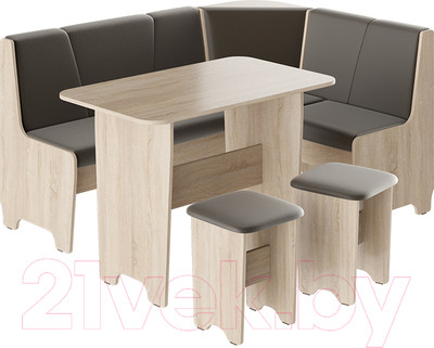 Обеденная группа ТриЯ Техас исп. 1 (дуб сонома/экокожа коричневый)