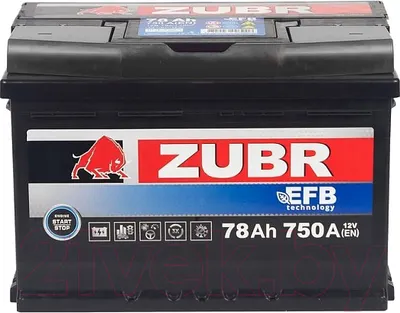 Автомобильный аккумулятор Zubr EFB R+ (78 А/ч)