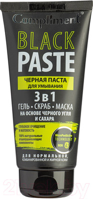 Гель для умывания Compliment Black Paste Черная+скраб+маска 3в1 (165мл)