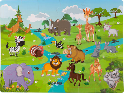 Коврик-пазл Bondibon Дикие животные / ВВ2822
