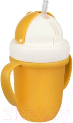 Поильник Canpol Matte Pastels с силиконовой трубочкой 9+ / 56/522 (210мл, желтый)
