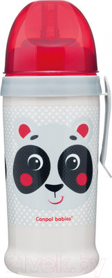 Поильник Canpol Hello Little с трубочкой 12+ / 56/510 (350мл, бежевый)