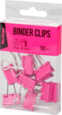 Зажим для бумаги Berlingo BC1019c (розовый)