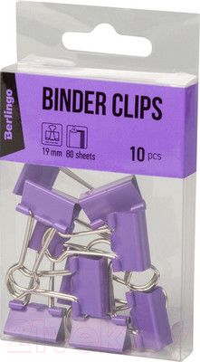 Зажим для бумаги Berlingo BC1019a (фиолетовый)