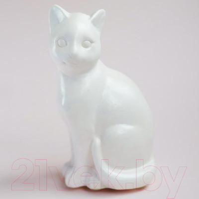 Статуэтка Нашы майстры Сидячий кот / 3022 (белый)