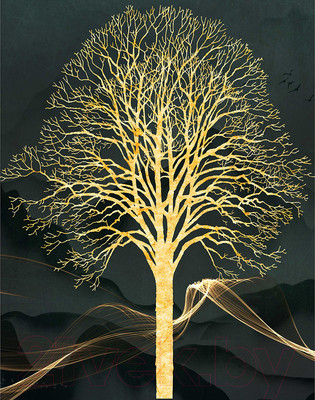 Фотообои листовые Citydecor Дерево 3D (200x254)